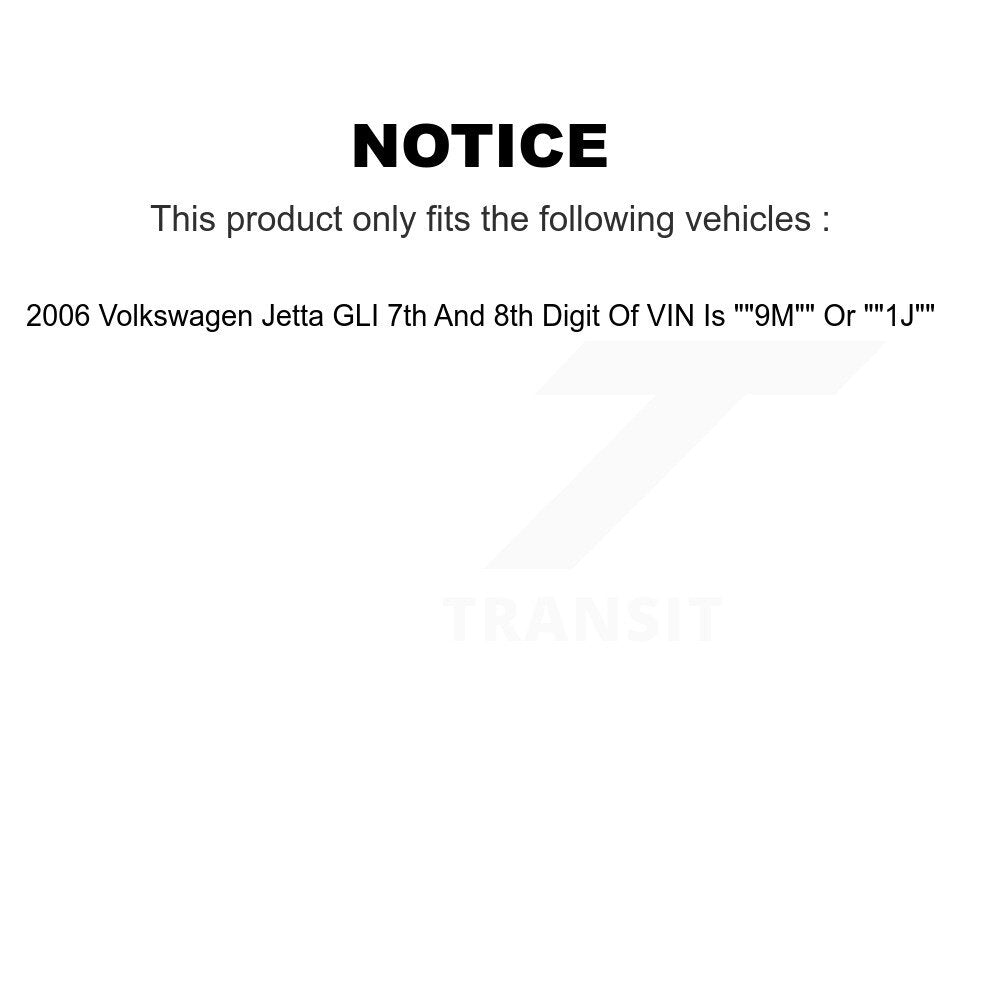 [Avant] Kit de Bras de suspension pour 2006 Volkswagen Jetta GLI 7th And 8th Digit Of VIN Is "9M" Or "1J" KTR-101101