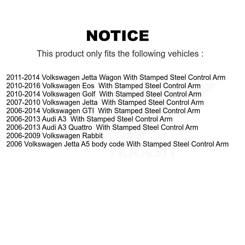 [Avant] Kit de Bras de suspension pour Volkswagen Jetta GTI Rabbit Golf Audi A3 Eos Quattro KTR-101103