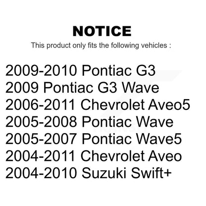 [Inférieur avant] Kit de Rotule de suspension pour Chevrolet Aveo Aveo5 Pontiac G3 Suzuki Wave Wave5 Swift+ KTR-101125