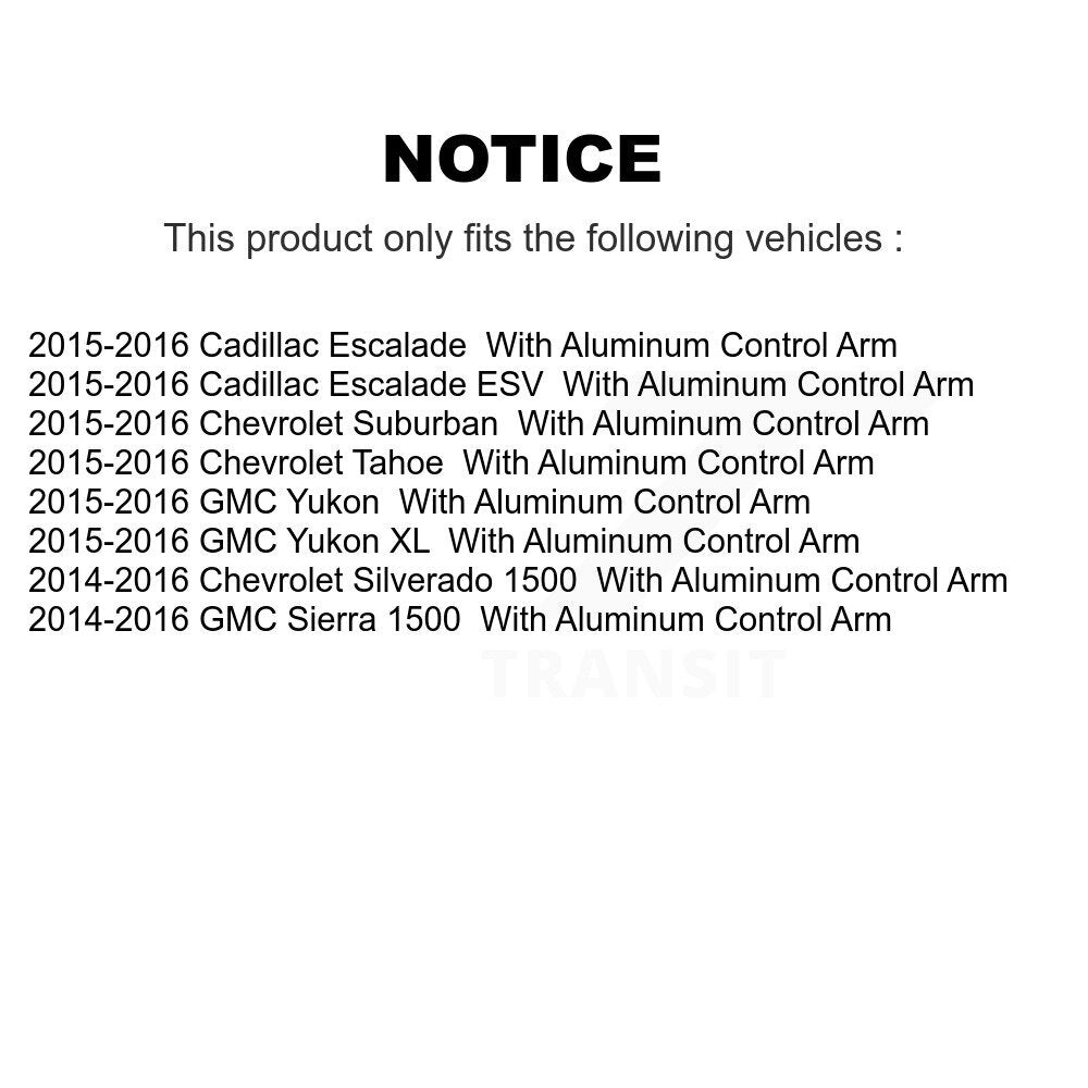 [Inférieur avant] Kit de Rotule de suspension pour Chevrolet Silverado 1500 GMC Sierra Tahoe Suburban Yukon Cadillac XL Escalade ESV KTR-101169