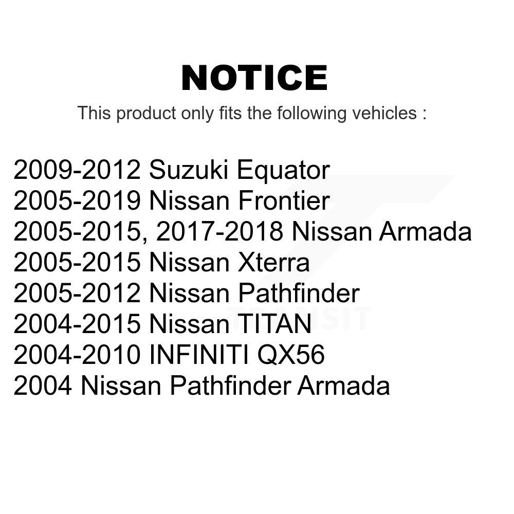 [Inférieur avant] Kit de Rotule de suspension pour Nissan Frontier TITAN Pathfinder Armada Xterra INFINITI QX56 Suzuki Equator KTR-101236