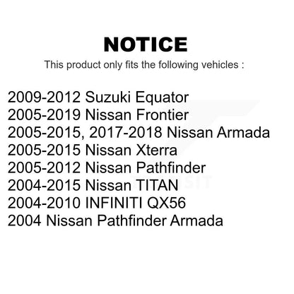 [Inférieur avant] Kit de Rotule de suspension pour Nissan Frontier TITAN Pathfinder Armada Xterra INFINITI QX56 Suzuki Equator KTR-101236