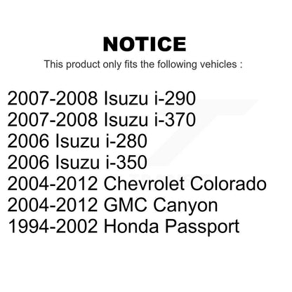 [Inférieur avant] Kit de Rotule de suspension pour Chevrolet Colorado GMC Canyon Honda Passport Isuzu i-290 i-280 i-370 i-350 KTR-101246