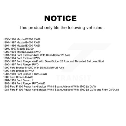[Inférieur avant] Kit de Rotule de suspension pour Ford Ranger Explorer Mazda Bronco II B2300 B4000 F-100 B3000 Navajo KTR-101248