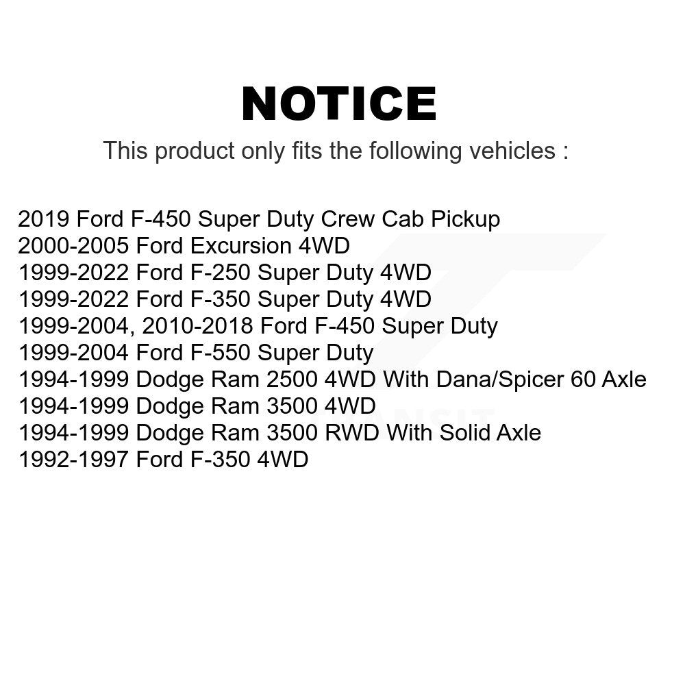 [Inférieur avant] Kit de Rotule de suspension pour Ford F-250 Super Duty F-350 Dodge Ram 2500 Excursion 3500 F-450 F-550 KTR-101249