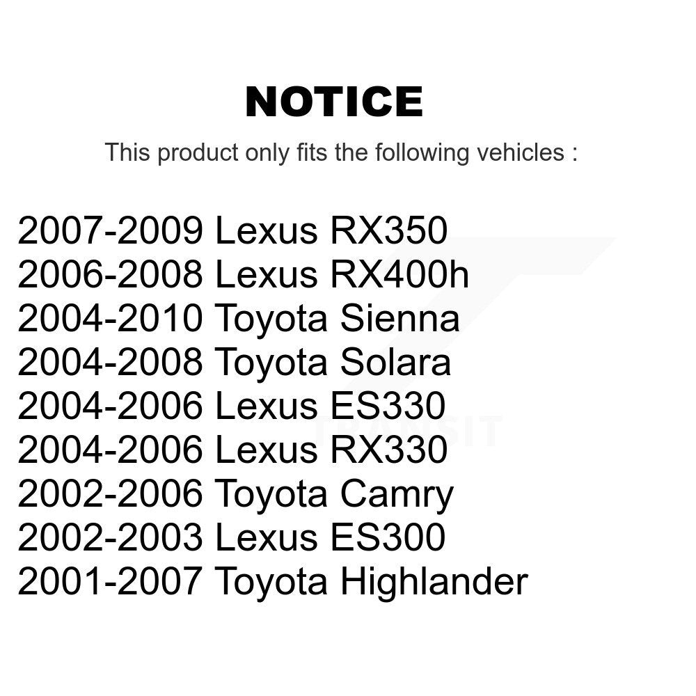 [Avant] Kit de Rotule de suspension pour Toyota Camry Sienna Lexus Highlander RX350 RX330 Solara ES330 ES300 RX400h KTR-101285