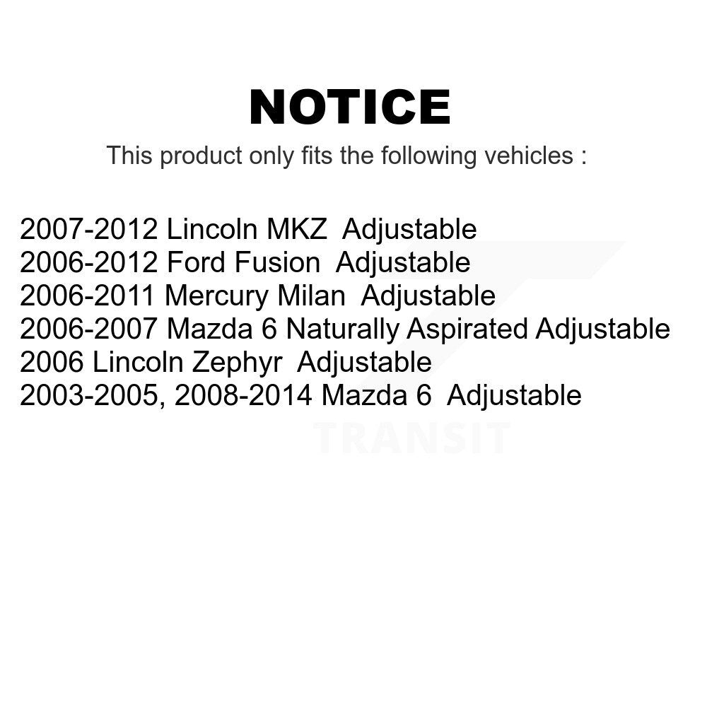 [Avant] Kit de Rotule de suspension pour Ford Fusion Mazda 6 Lincoln MKZ Mercury Milan Zephyr Adjustable KTR-101299