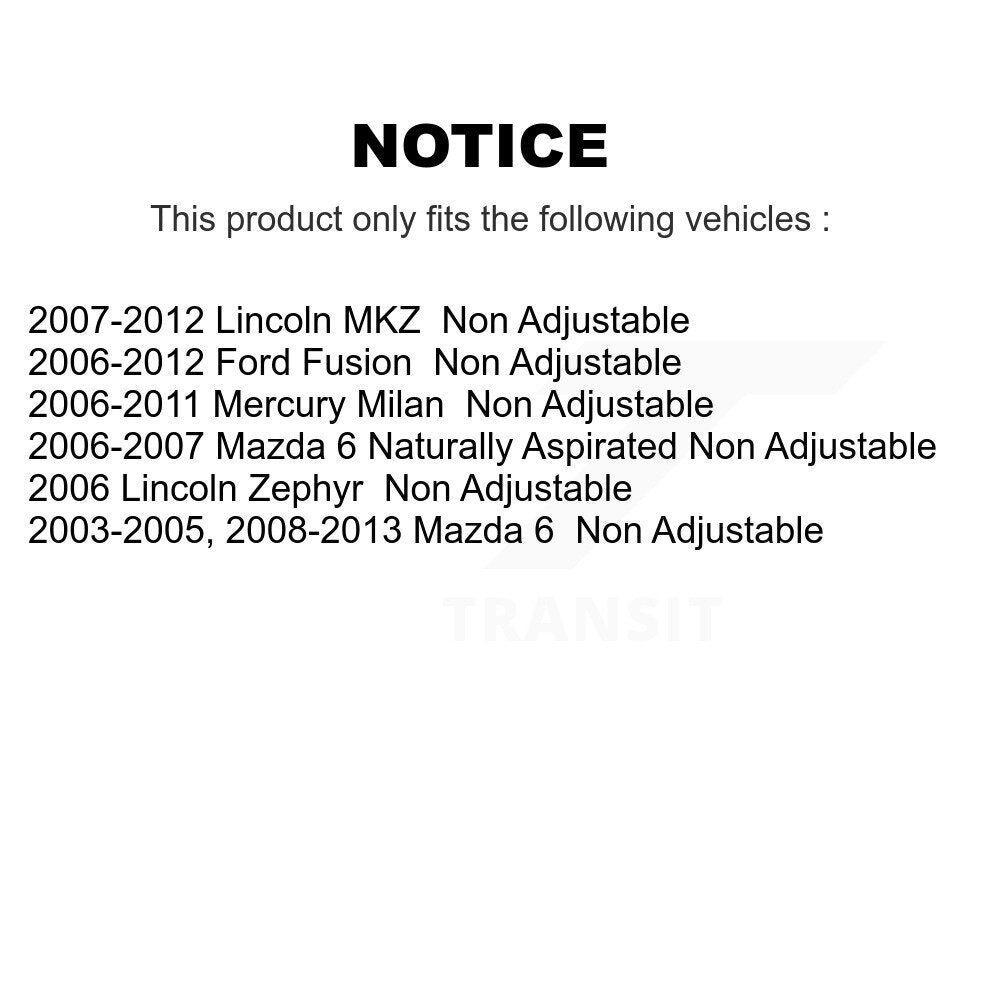 [Avant] Kit de Rotule de suspension pour Ford Fusion Mazda 6 Lincoln MKZ Mercury Milan Zephyr Non-Adjustable Type KTR-101303