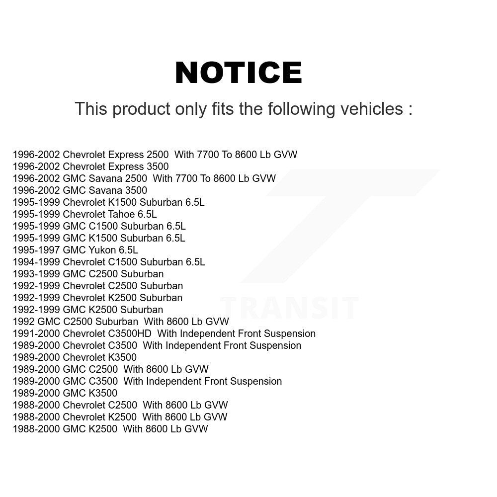 [Avant Supérieur] Rotule de suspension pour Chevrolet GMC K2500 C2500 K3500 C3500 Express 3500 KTR-101313