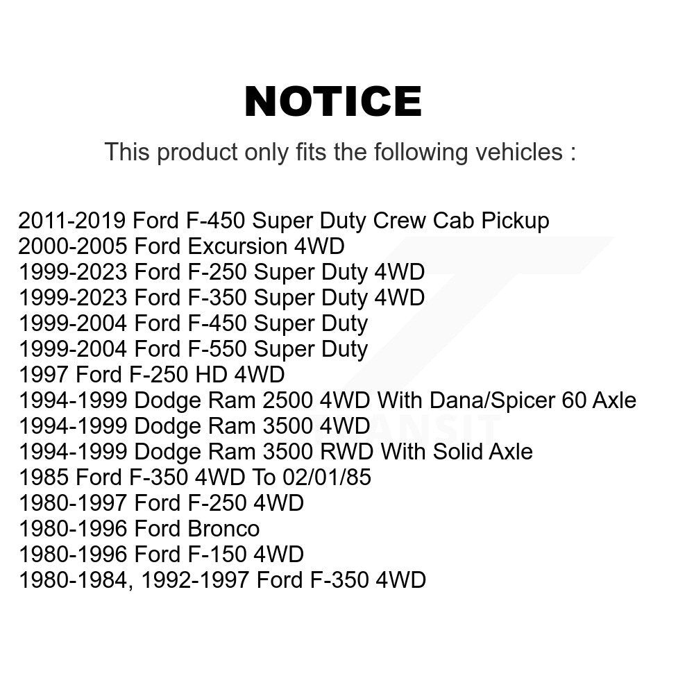 [Avant] Kit de Rotule de suspension pour Ford F-250 Super Duty F-350 F-150 Dodge Ram 2500 Excursion Bronco 3500 F-450 F-550 KTR-101329