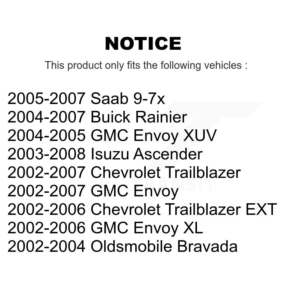 [Avant] Kit d'ensemble de bras de suspension et joint à rotule pour Chevrolet Trailblazer GMC Envoy EXT XL Buick Rainier Oldsmobile Bravada XUV Isuzu Ascender Saab 9-7x KTR-101377