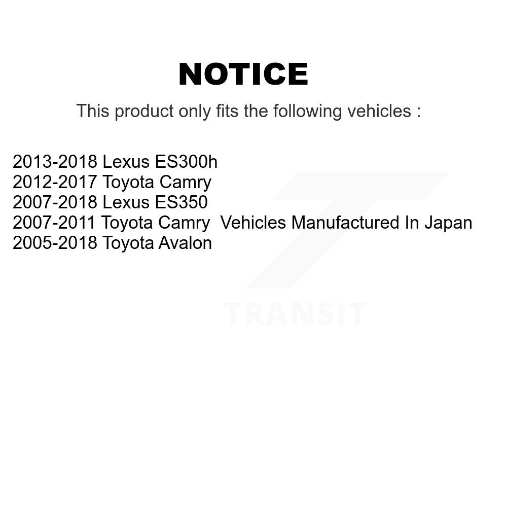 [Avant Inférieur] Ensemble de bras de suspension et joint à rotule pour Toyota Camry Lexus ES350 Avalon KTR-101440