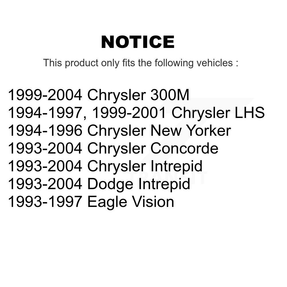 [Avant] Kit d'ensemble de bras de suspension et joint à rotule pour Chrysler Dodge Intrepid Concorde 300M LHS Eagle Vision New Yorker KTR-101478