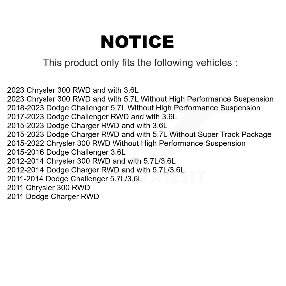 [Avant] Kit d'ensemble de bras de suspension et joint à rotule pour Dodge Charger Chrysler 300 Challenger KTR-101550
