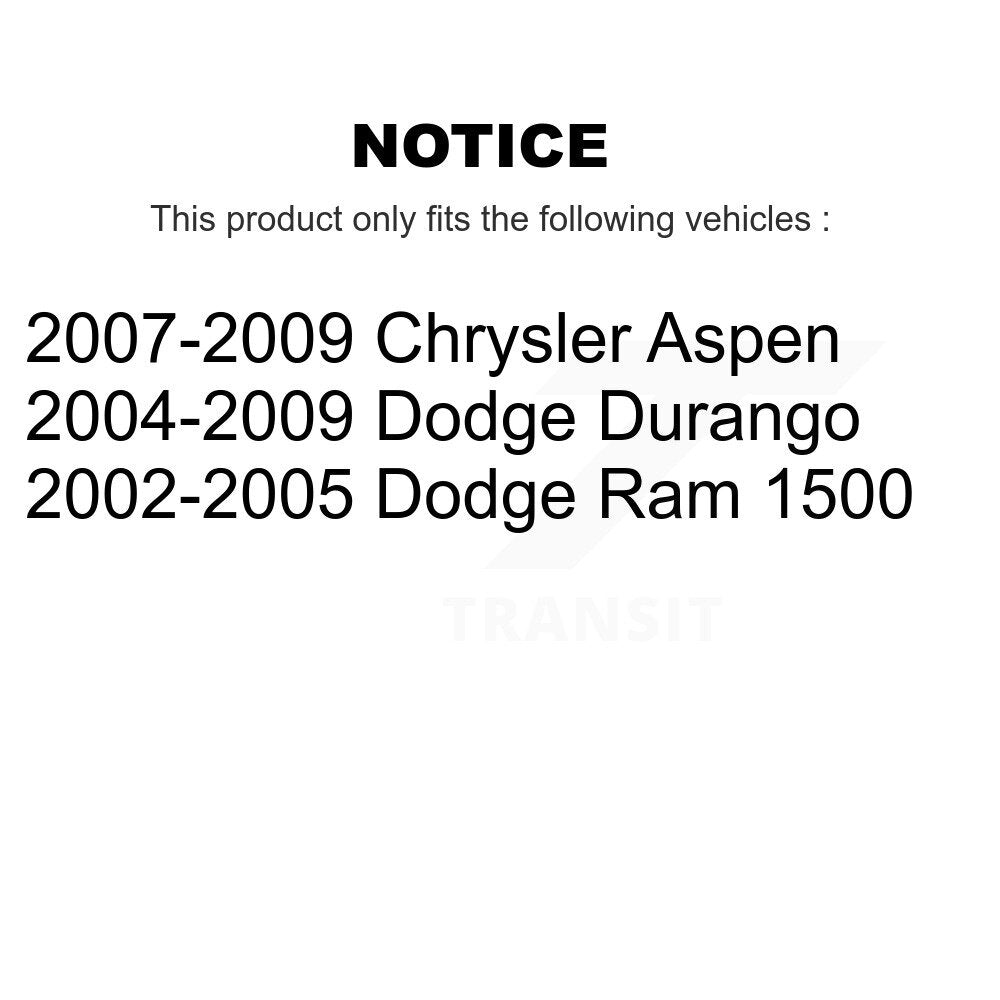 [Avant] Kit d'ensemble de bras de suspension et joint à rotule pour Dodge Ram 1500 Durango Chrysler Aspen KTR-101574