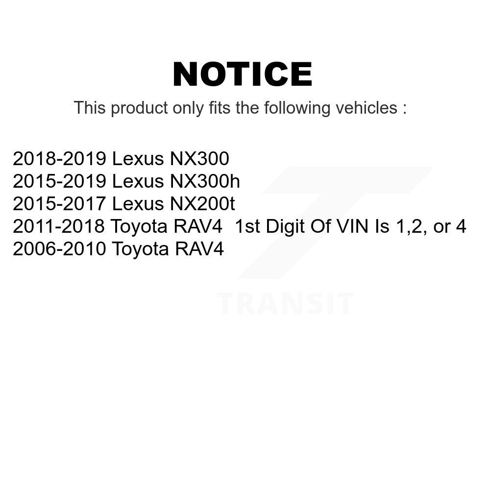 [Arrière] Kit d'ensemble de bras de suspension et joint à rotule pour Toyota RAV4 Lexus NX200t NX300 NX300h KTR-101587