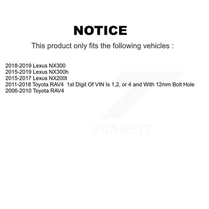 [Arrière] Kit d'ensemble de bras de suspension et joint à rotule pour Toyota RAV4 Lexus NX200t NX300 NX300h KTR-101587