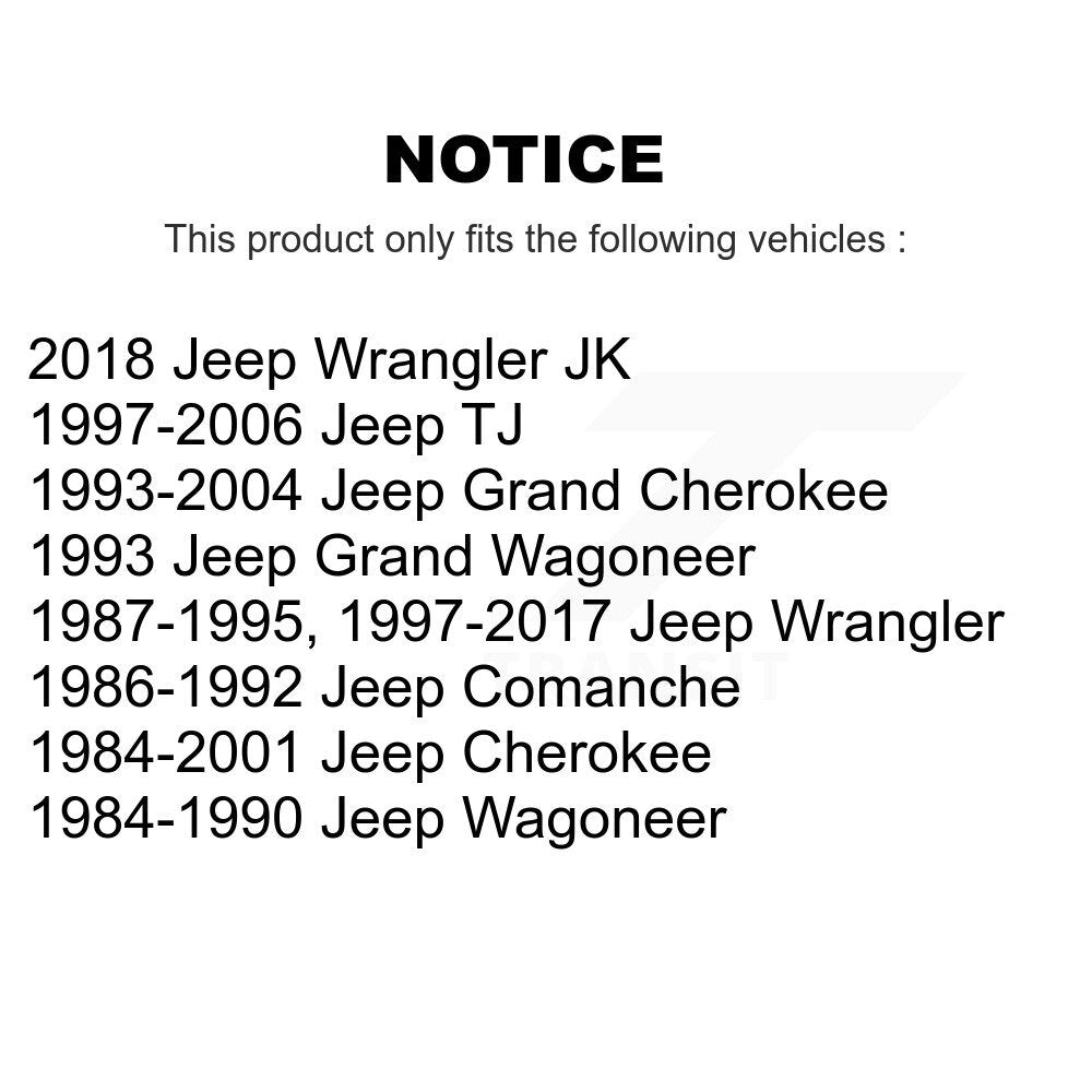 [Avant] Kit de Rotule de suspension pour Jeep Wrangler Grand Cherokee JK Comanche Wagoneer TJ KTR-101764