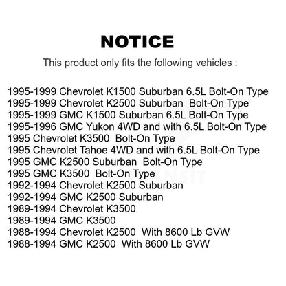 [Avant] Kit de Rotule de suspension pour Chevrolet K1500 Suburban K2500 GMC K3500 Tahoe Yukon KTR-101789