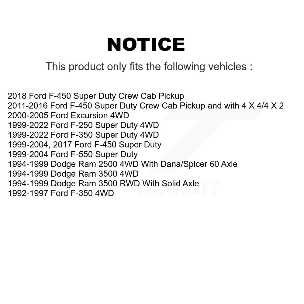 [Avant] Kit de Rotule de suspension pour Ford F-250 Super Duty F-350 Dodge Ram 2500 Excursion 3500 F-450 F-550 KTR-101817