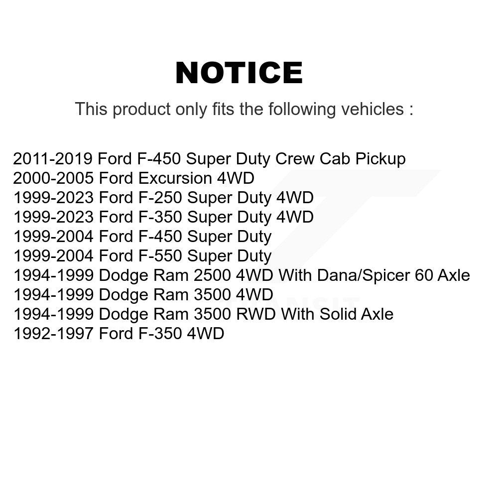 [Avant] Kit de Rotule de suspension pour Ford F-250 Super Duty F-350 Dodge Ram 2500 Excursion 3500 F-450 F-550 KTR-101817