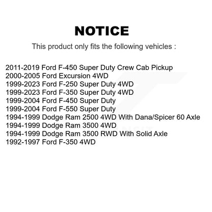 [Avant] Kit de Rotule de suspension pour Ford F-250 Super Duty F-350 Dodge Ram 2500 Excursion 3500 F-450 F-550 KTR-101817