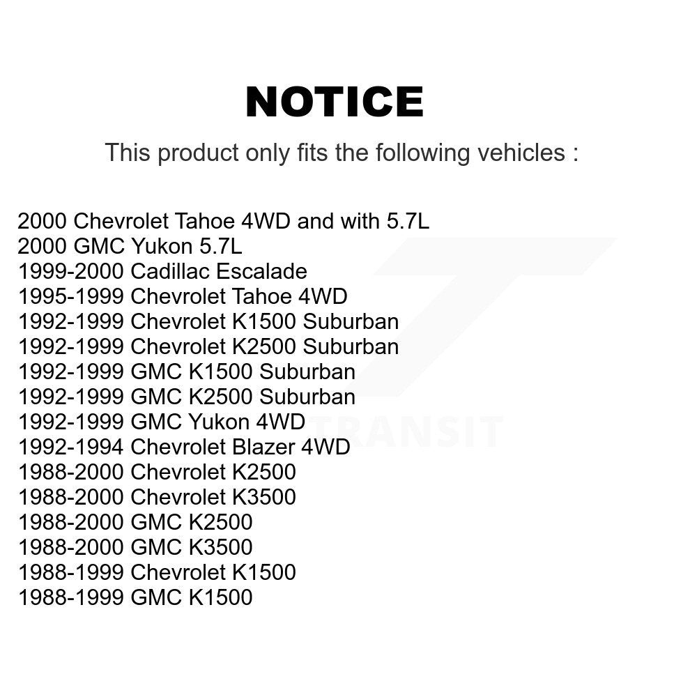 [Avant] Kit d'extrémité de biellette de direction pour Chevrolet K1500 GMC Tahoe K2500 Suburban K3500 Yukon Cadillac Escalade Blazer KTR-101849