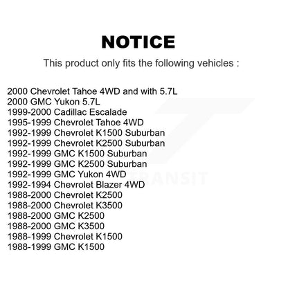 [Avant] Kit d'extrémité de biellette de direction pour Chevrolet K1500 GMC Tahoe K2500 Suburban K3500 Yukon Cadillac Escalade Blazer KTR-101849