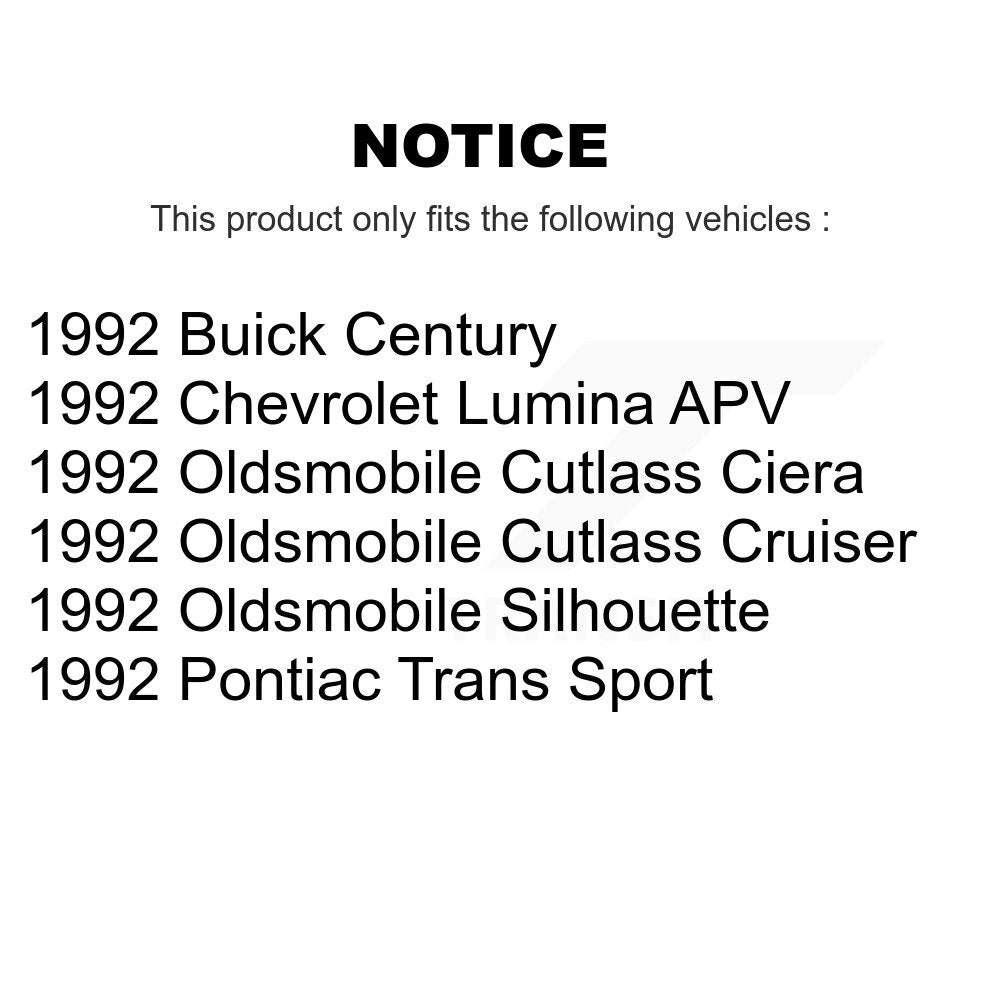 [Avant] Kit d'extrémité de biellette de direction pour 1992 Oldsmobile Buick Century Cutlass Ciera Chevrolet Lumina APV Pontiac Trans Sport Silhouette Cruiser KTR-101858