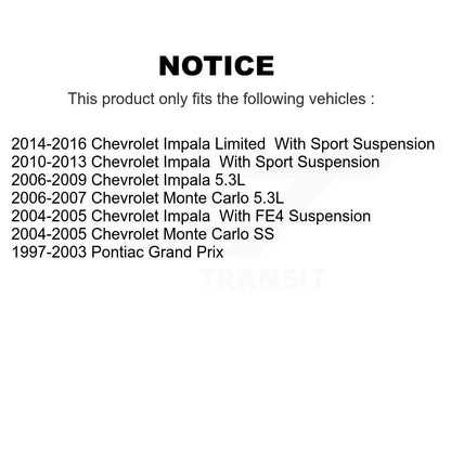 [Avant] Kit d'extrémité de biellette de direction pour Chevrolet Impala Pontiac Grand Prix Limited Monte Carlo KTR-101863
