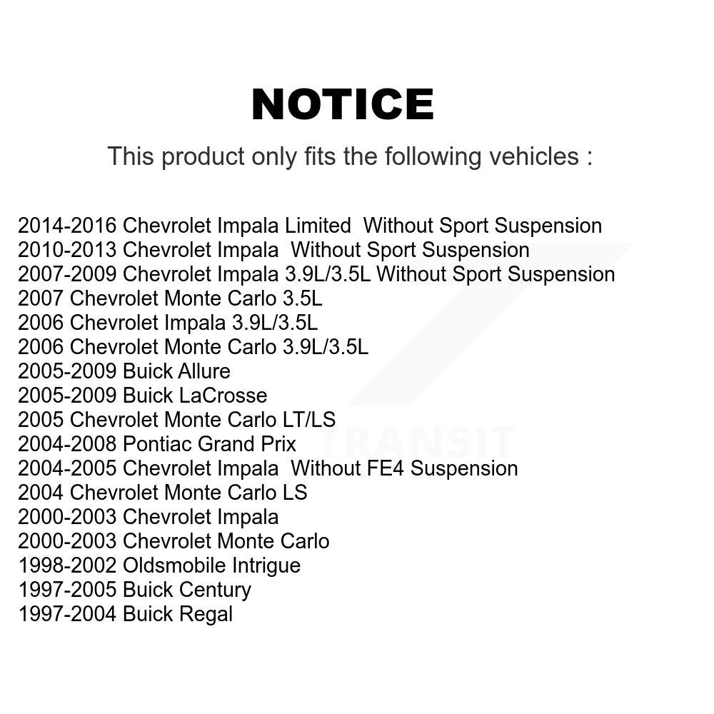 [Avant] Kit d'extrémité de biellette de direction pour Chevrolet Impala Buick Century Pontiac Grand Prix LaCrosse Monte Carlo Limited Regal Oldsmobile Intrigue Allure KTR-101864