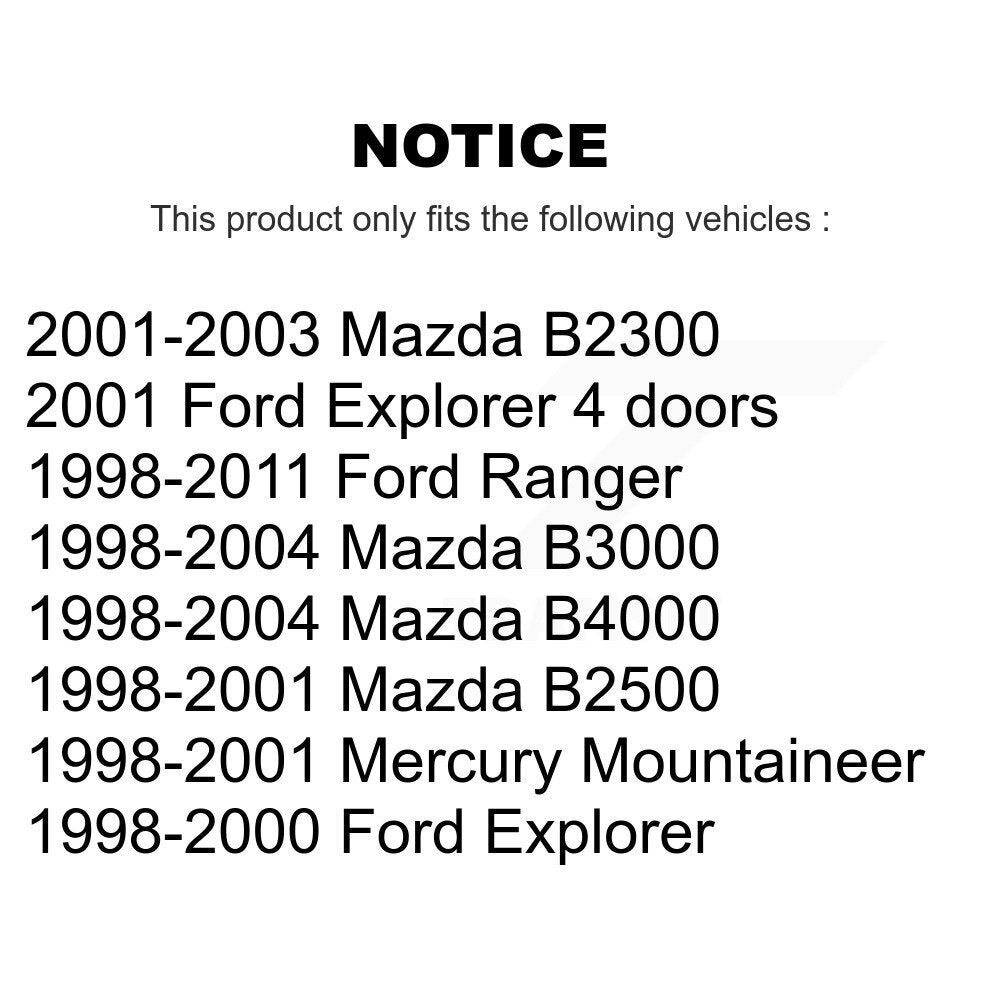 [Avant] Kit d'extrémité de biellette de direction pour Ford Ranger Explorer Mazda Mercury Mountaineer B3000 B2500 B4000 B2300 KTR-101873