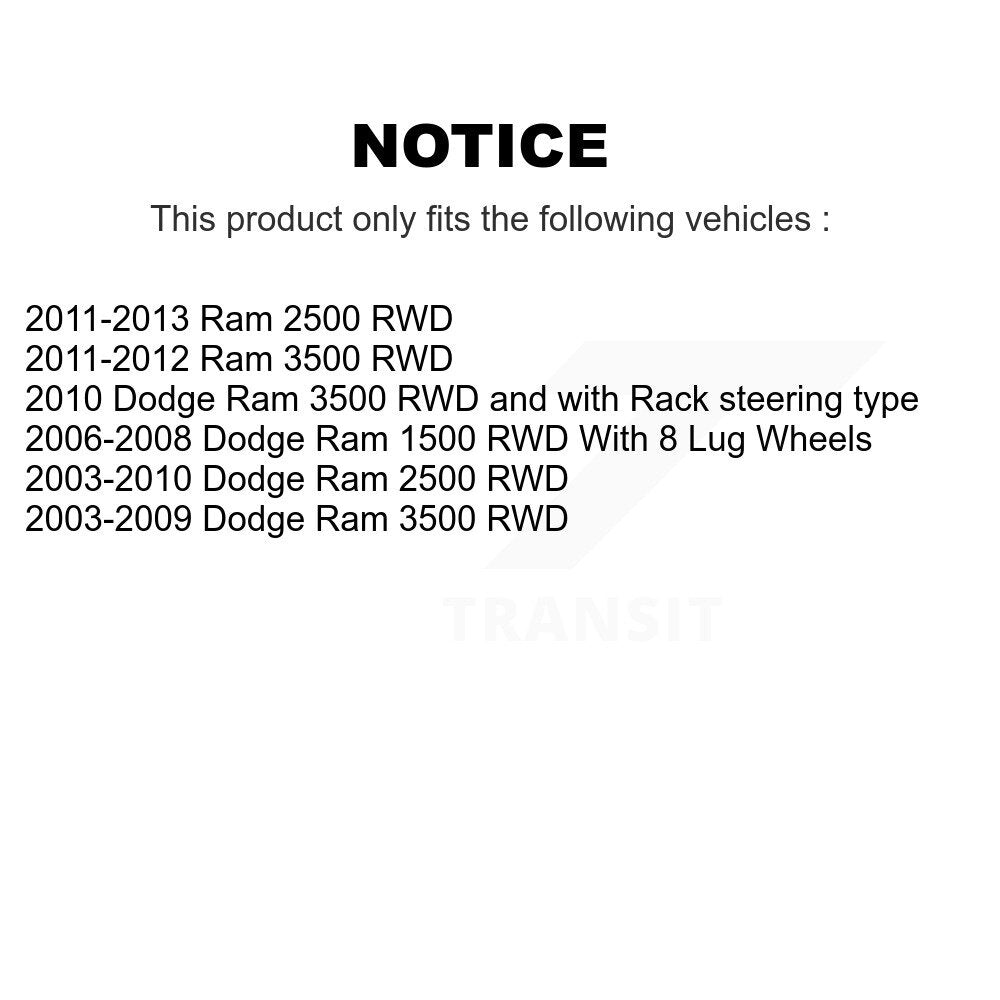 [Avant] Kit d'extrémité de biellette de direction pour Dodge Ram 2500 1500 3500 KTR-101964