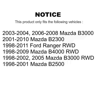 [Avant + Arrière] Kit de biellette de barre stabilisatrice de suspension pour Ford Ranger F-150 Mazda B3000 B2500 B2300 B4000 KTR-102021