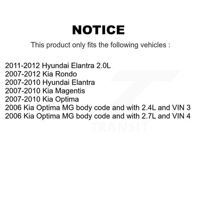[Avant + Arrière] Kit de biellette de barre stabilisatrice de suspension pour Hyundai Elantra Kia Optima Rondo KTR-102032