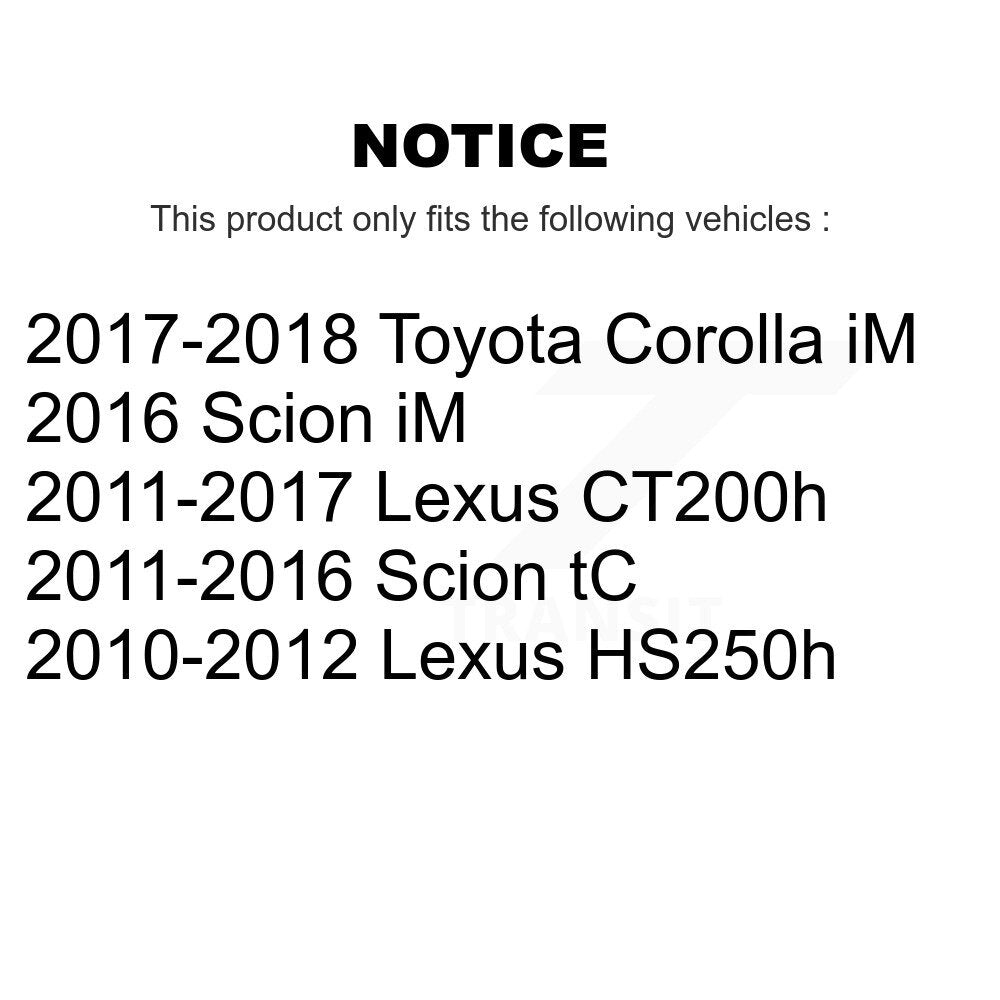 [Avant + Arrière] Kit de biellette de barre stabilisatrice de suspension pour Scion Lexus tC CT200h Toyota Corolla iM HS250h KTR-102035