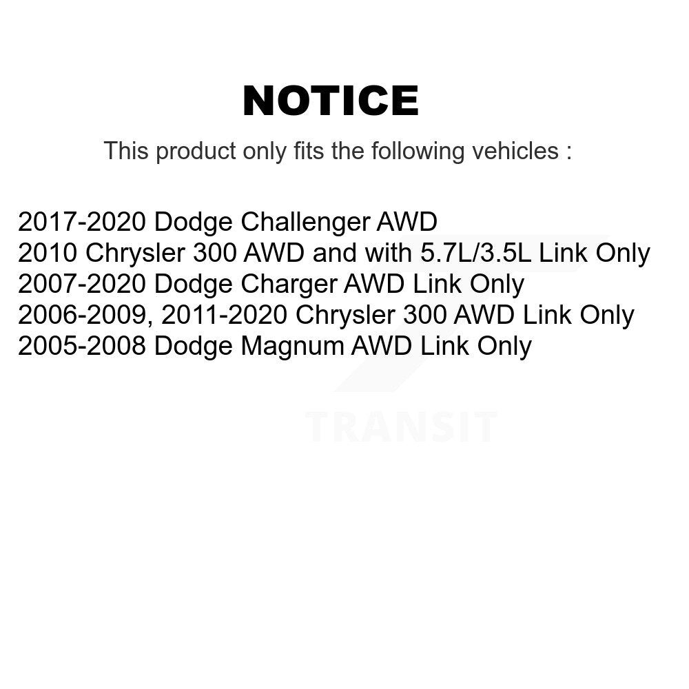 [Avant + Arrière] Kit de biellette de barre stabilisatrice de suspension pour Dodge Charger Chrysler 300 Challenger Magnum KTR-102050