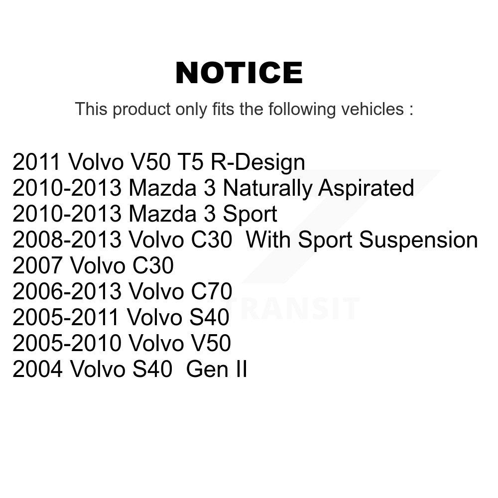 [Avant + Arrière] Kit de biellette de barre stabilisatrice de suspension pour Mazda 3 Volvo S40 C70 C30 V50 Sport KTR-102079