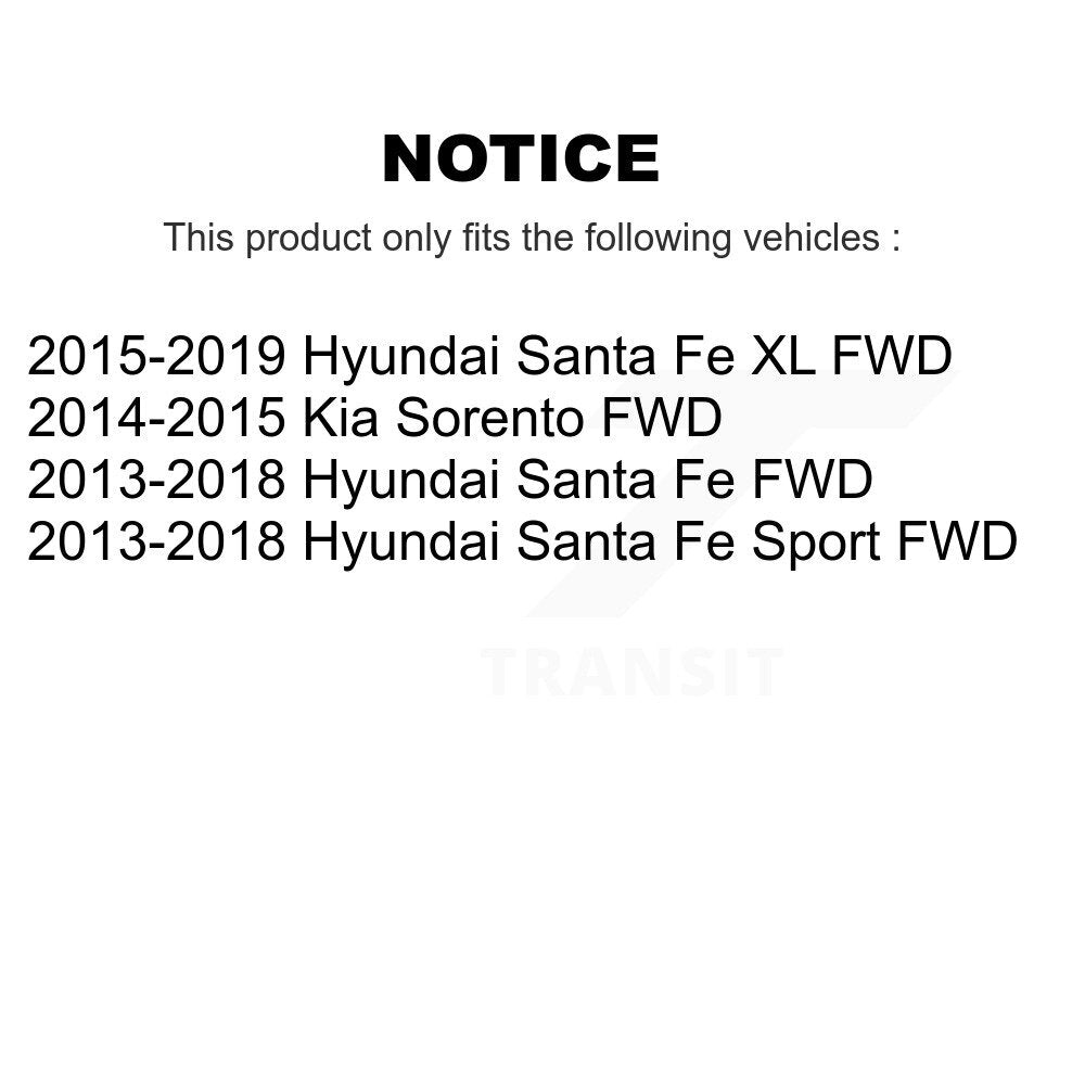 [Avant + Arrière] Kit de biellette de barre stabilisatrice de suspension pour Hyundai Santa Fe Sport Kia Sorento XL FWD KTR-102083