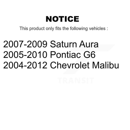 [Avant + Arrière] Kit de biellette de barre stabilisatrice de suspension pour Chevrolet Malibu Pontiac G6 Saturn Aura 11.80" Center To longueur KTR-102093