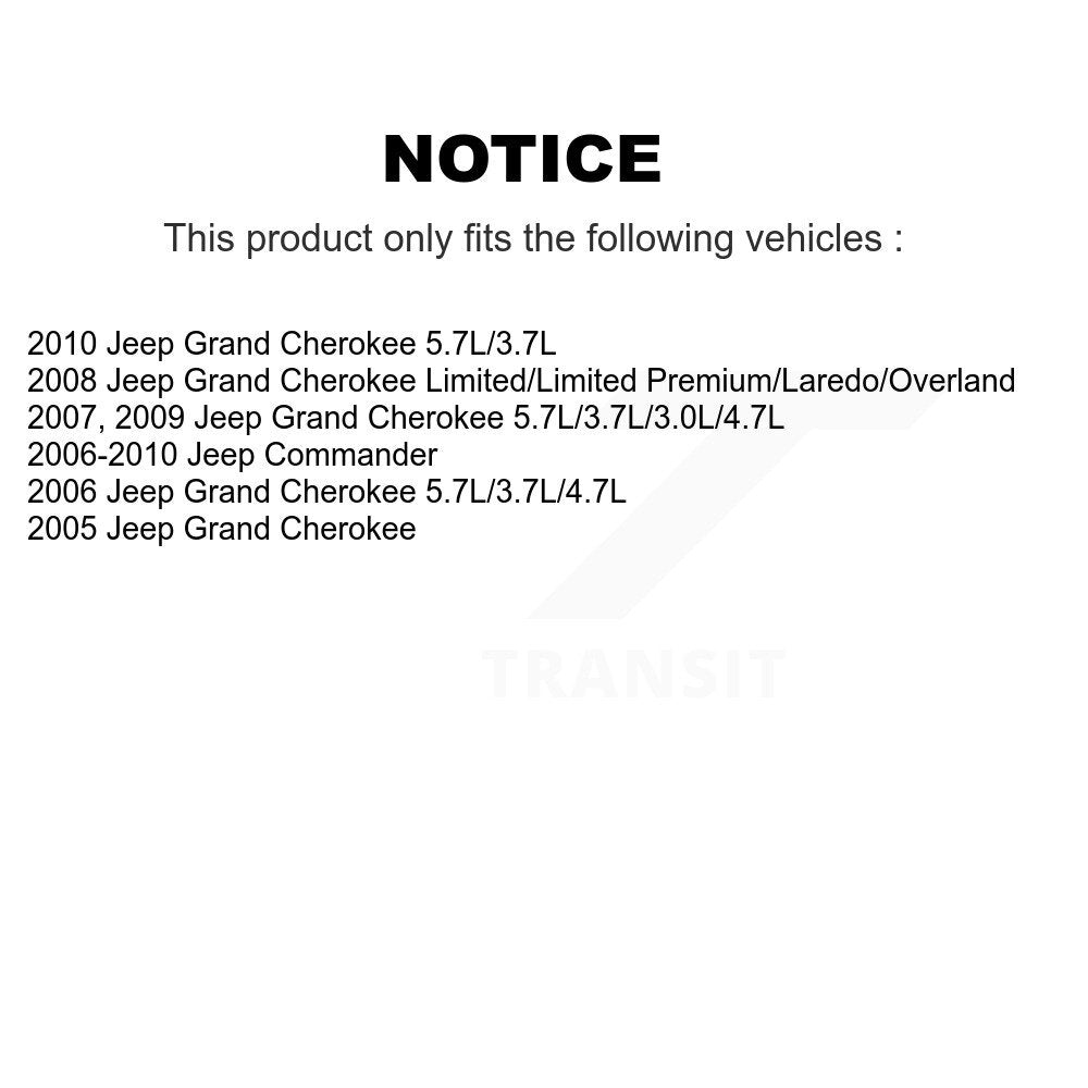 [Avant + Arrière] Kit de biellette de barre stabilisatrice de suspension pour Jeep Grand Cherokee Commander KTR-102119