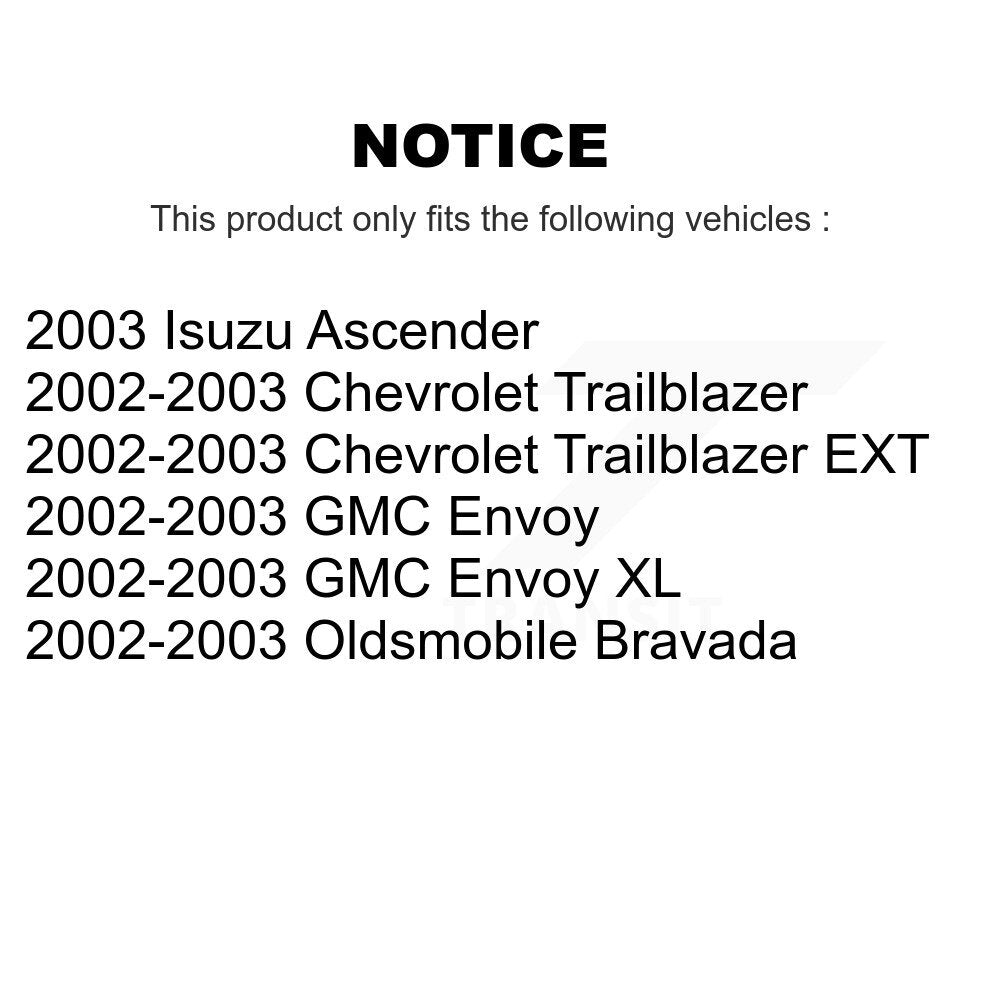 [Avant + Arrière] Kit de biellette de barre stabilisatrice de suspension pour Chevrolet Trailblazer GMC Envoy EXT XL Oldsmobile Bravada Isuzu Ascender KTR-102152