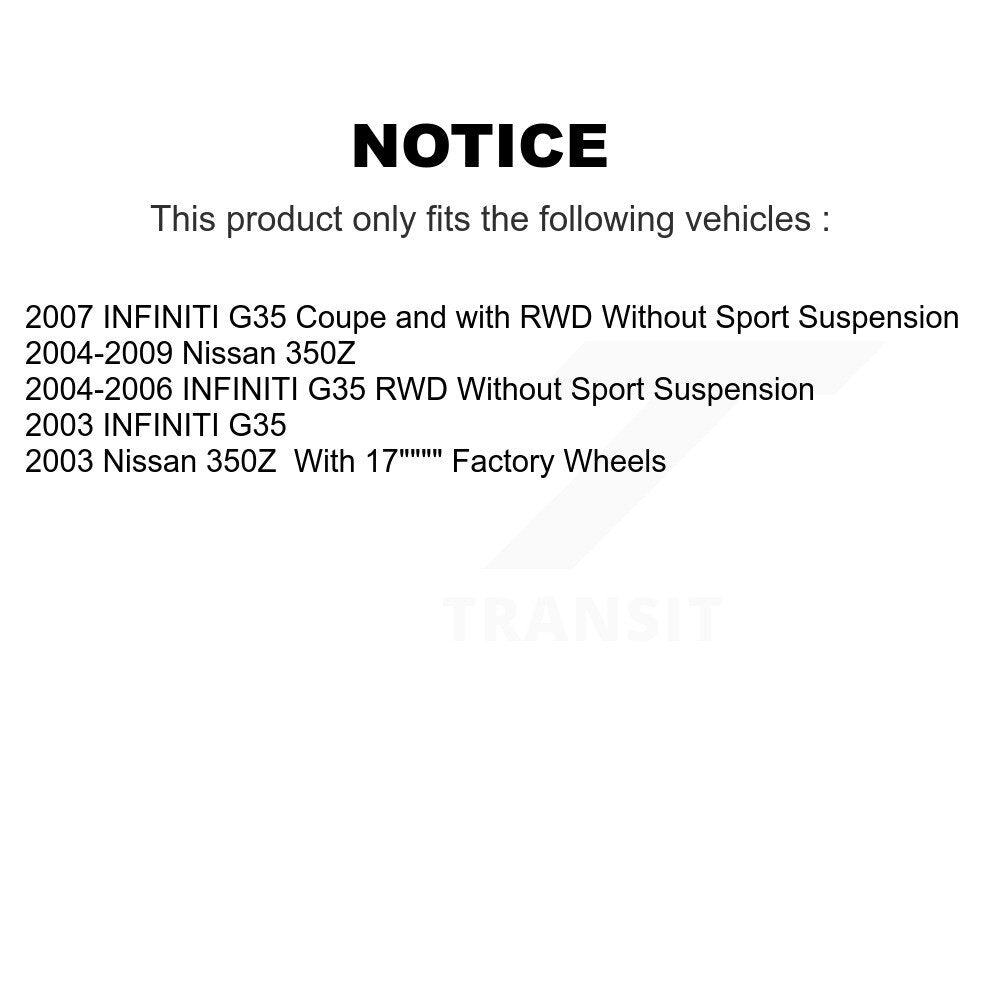 [Avant + Arrière] Kit de biellette de barre stabilisatrice de suspension pour INFINITI G35 Nissan 350Z KTR-102156