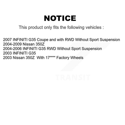[Avant + Arrière] Kit de biellette de barre stabilisatrice de suspension pour INFINITI G35 Nissan 350Z KTR-102156