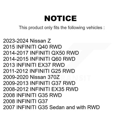 [Avant + Arrière] Kit de biellette de barre stabilisatrice de suspension pour Infiniti G37 G35 Nissan 370Z QX50 EX35 G25 Q60 Q40 EX37 INFINITI KTR-102161