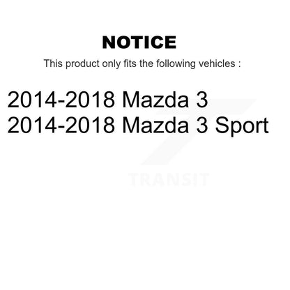 [Avant + Arrière] Kit de biellette de barre stabilisatrice de suspension pour 2014-2018 Mazda 3 Sport KTR-102177