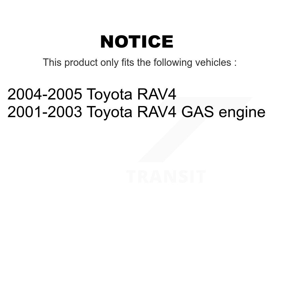 [Avant + Arrière] Kit de biellette de barre stabilisatrice de suspension pour 2001-2005 Toyota RAV4 KTR-102212