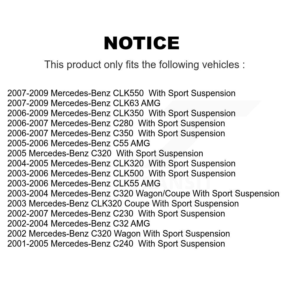 [Avant + Arrière] Kit de biellette de barre stabilisatrice de suspension pour Mercedes-Benz C230 C240 CLK350 C320 C280 CLK320 CLK550 C350 CLK55 AMG C32 C55 CLK63 KTR-102214