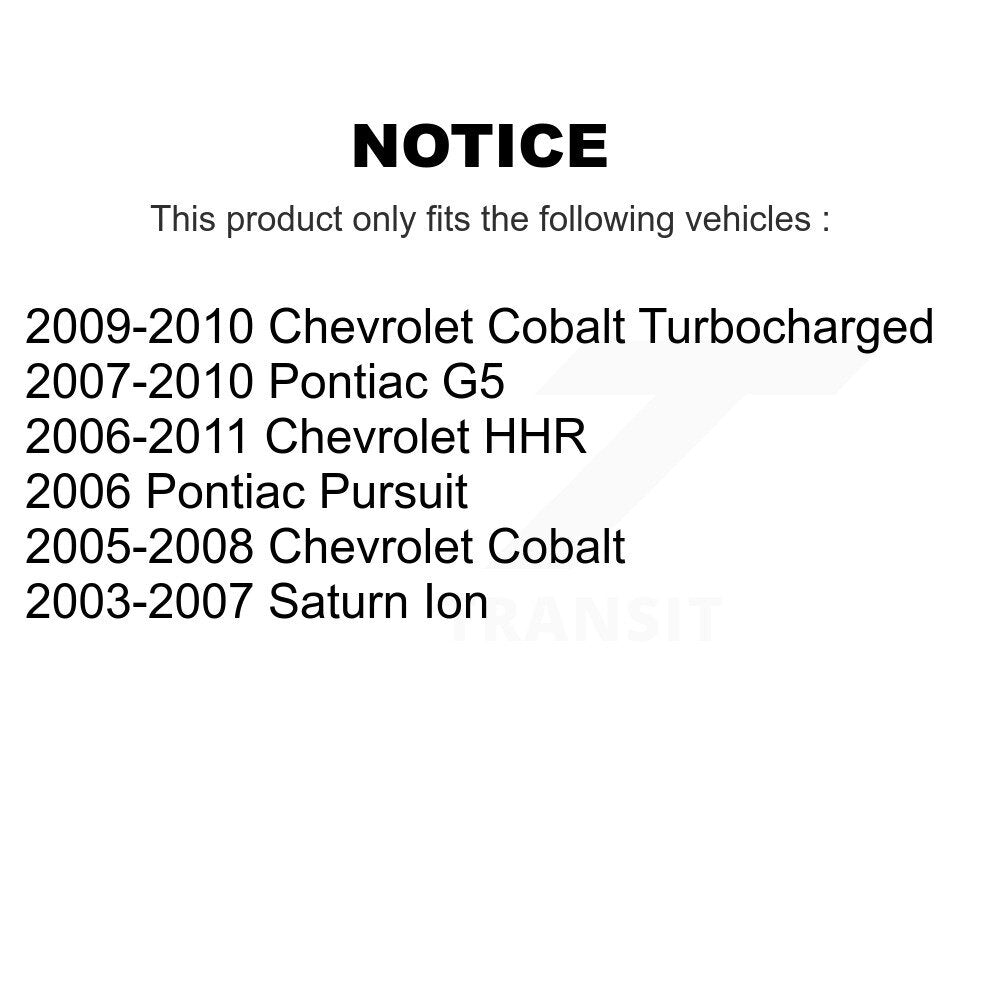 [Inférieur arrière] Kit de Bague de bras de suspension pour Chevrolet Cobalt HHR Saturn Ion Pontiac G5 Pursuit KTR-102221