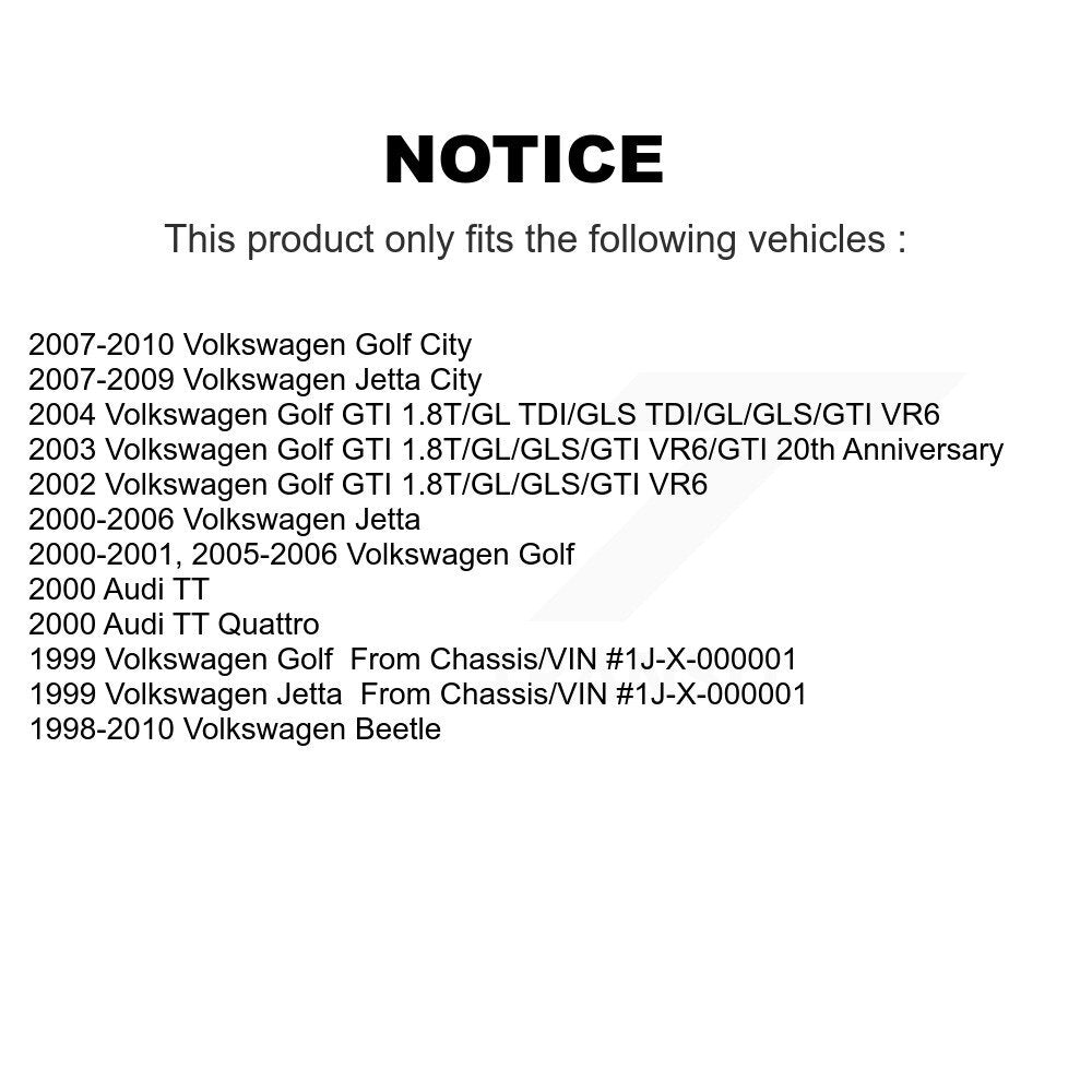 [Inférieur avant vers l'arrière] Kit de Bague de bras de suspension pour Volkswagen Jetta Beetle Golf Audi TT Quattro City KTR-102232
